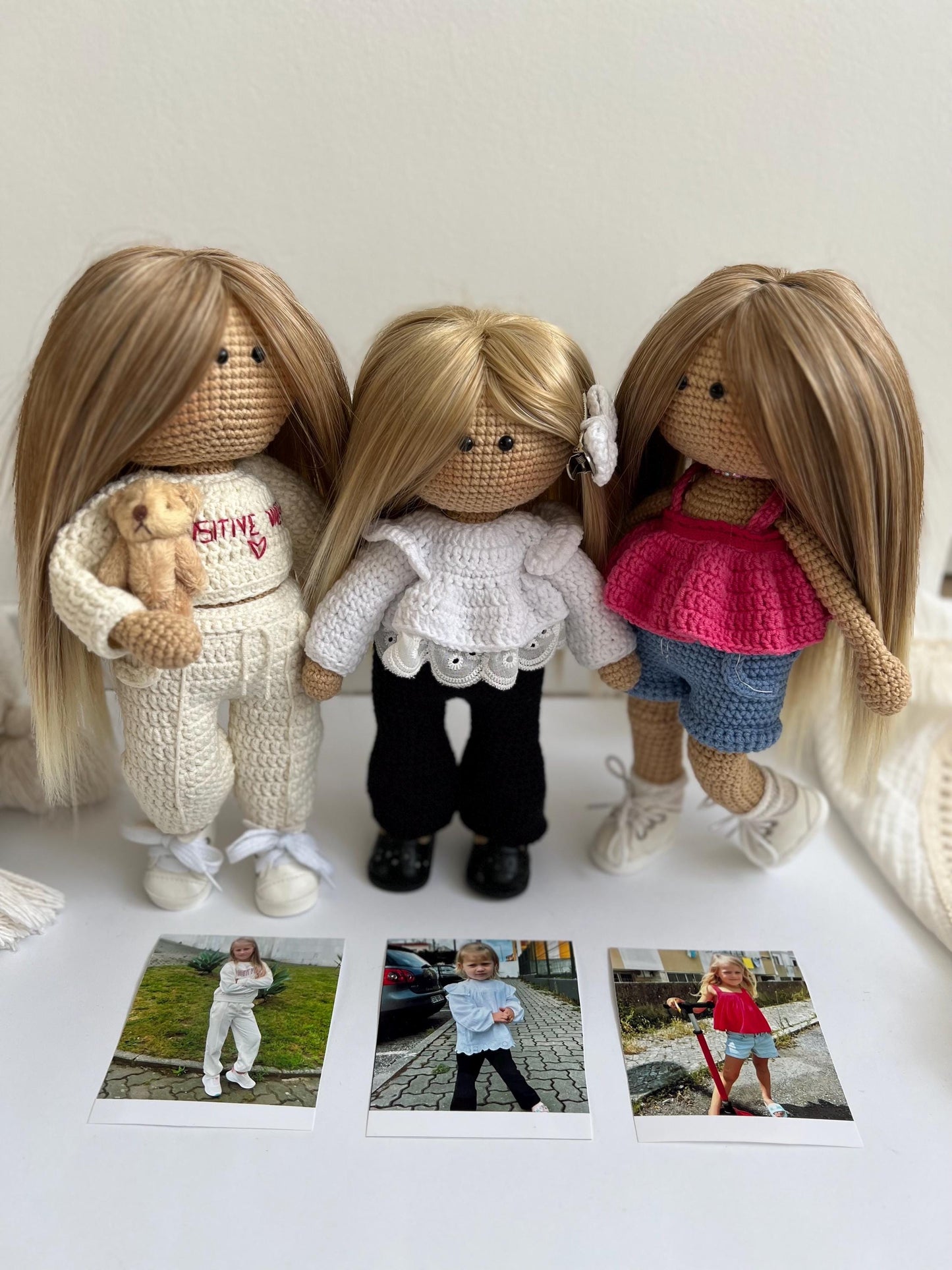 Baby first Christmas personalized crochet doll, custom portrait doll from photo, niece Christmas gift, teacher holiday gift, nursery decor