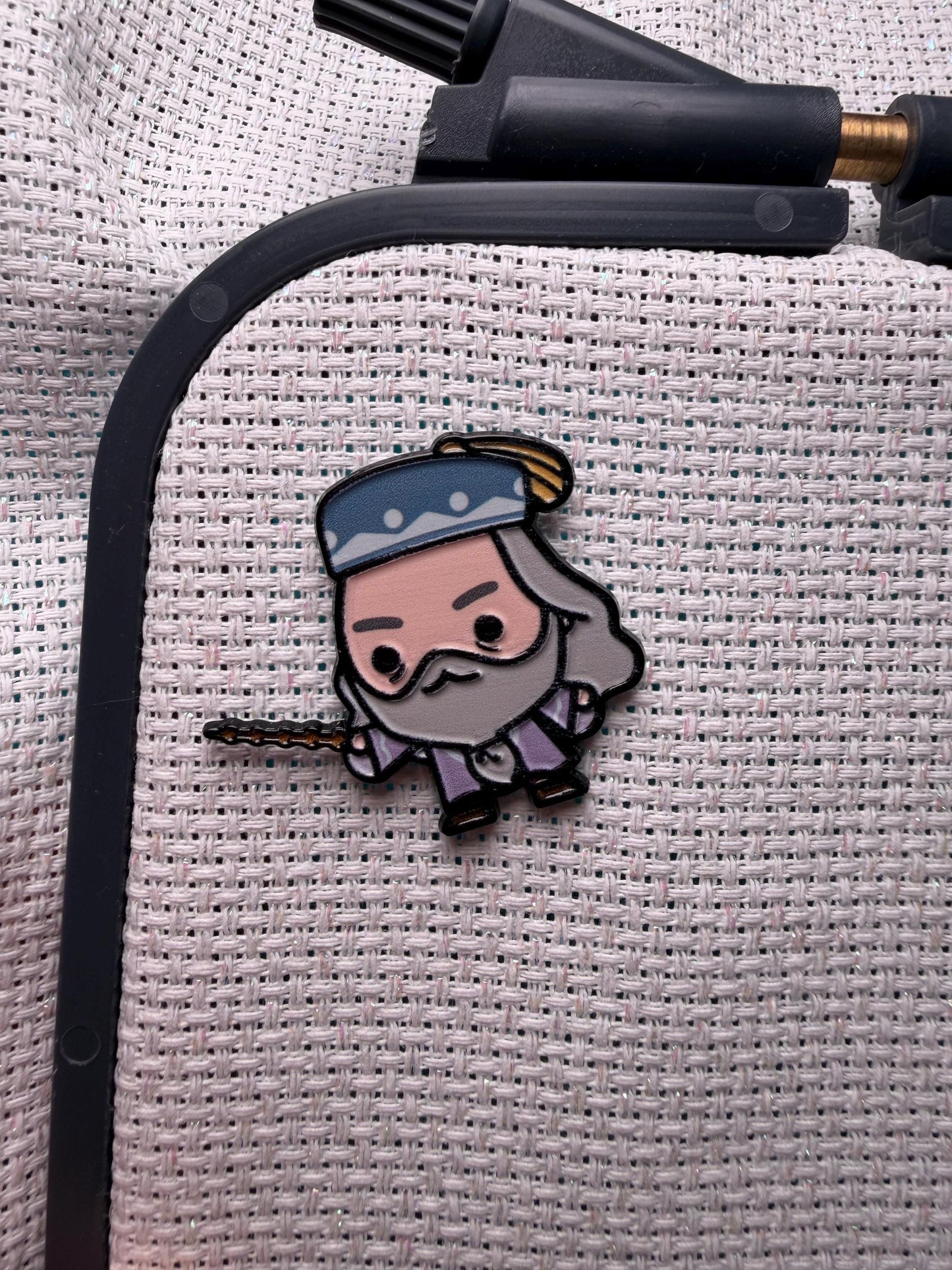 Wise Headmaster–Inspired Needle Minder for Needlepoint, Cross Stitch, and Embroidery