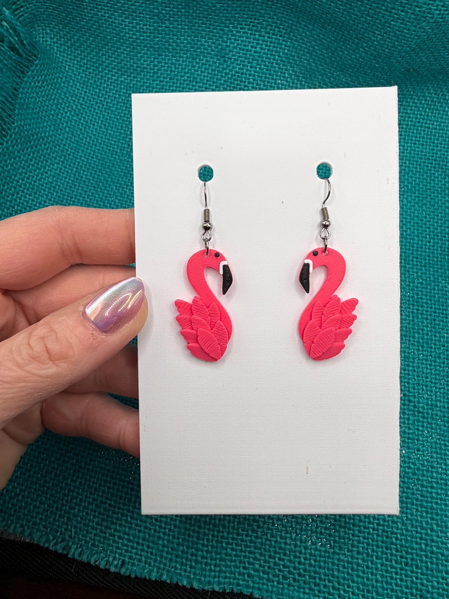 Flamingo Statement Earrings | Lightweight 3D Printed Summer Earrings