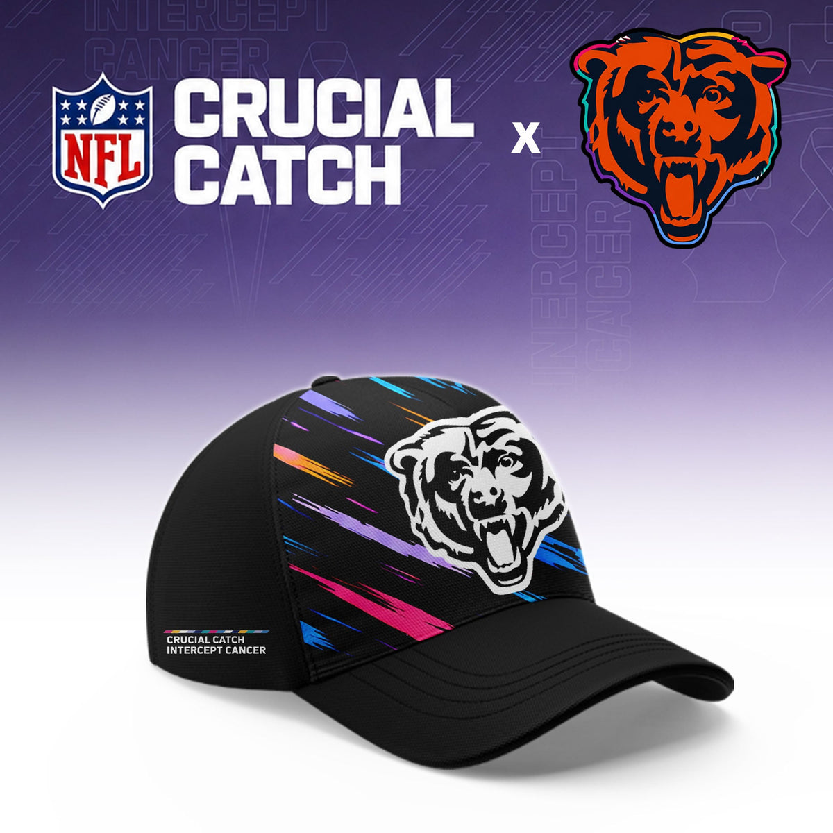 Chicago Bears Football 2026 Crucial Catch Limited Pink Hoodie, No one fights alone!