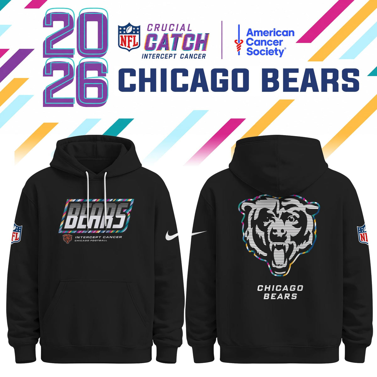 Chicago Bears Special Black Crucial Catch 2026 Limited Edition Hoodie