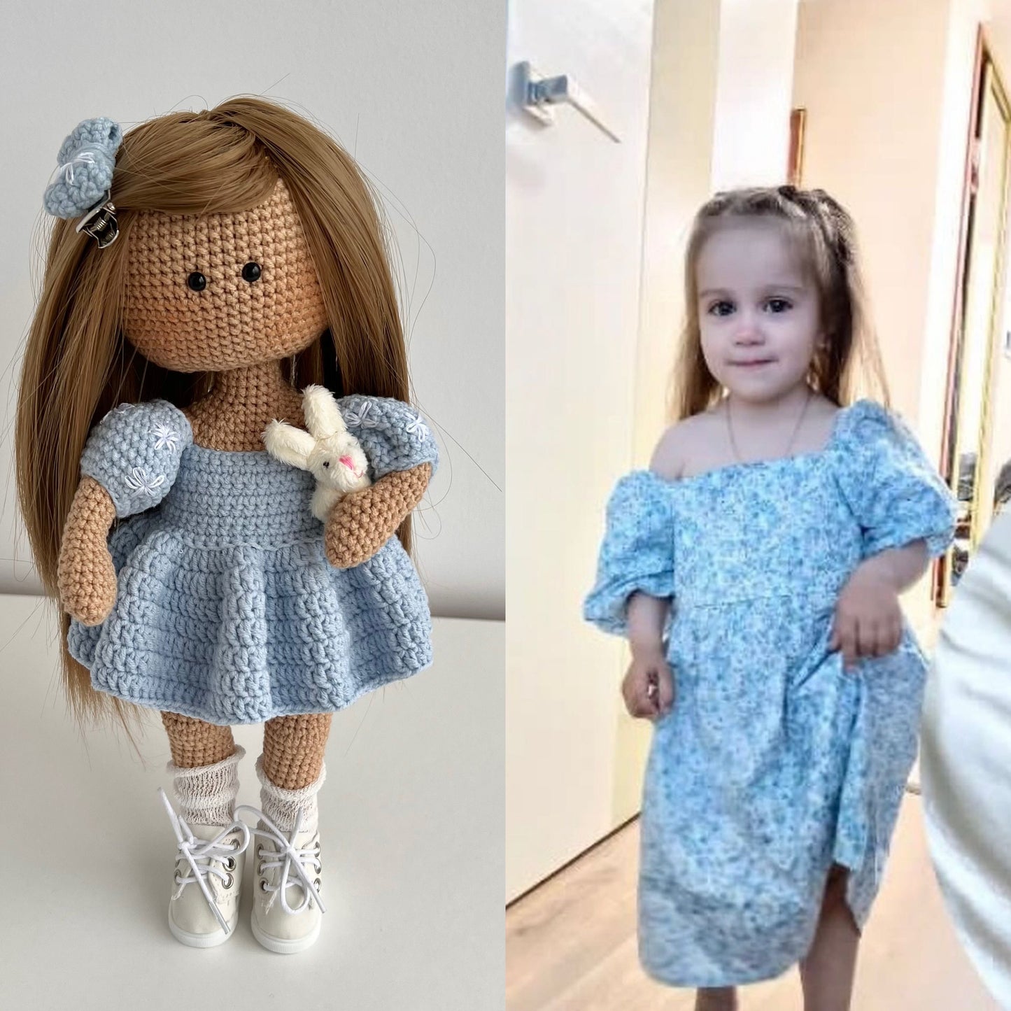Crochet portrait doll amigurumi, handmade custom doll from photo, mom Christmas gift, unique personalized doll, aunt holiday gift
