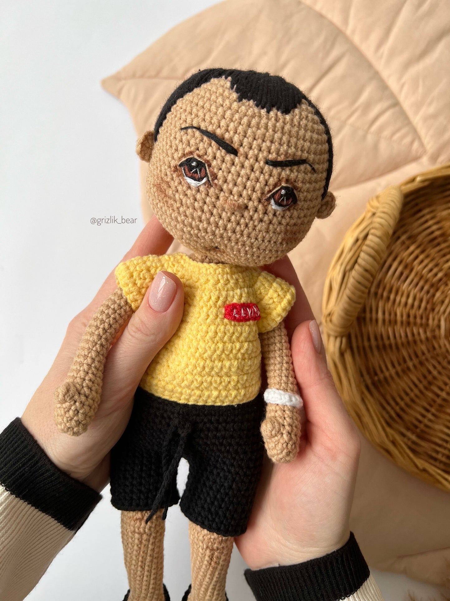 Unique crochet personalized doll from photo, New Year 2025 son gift, custom portrait doll, nephew Christmas gift, brother holiday gift