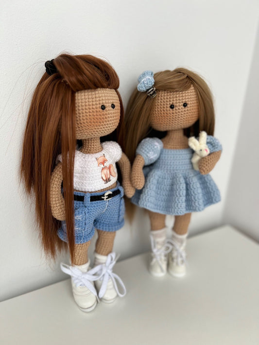 Crochet portrait doll amigurumi, handmade custom doll from photo, mom Christmas gift, unique personalized doll, aunt holiday gift