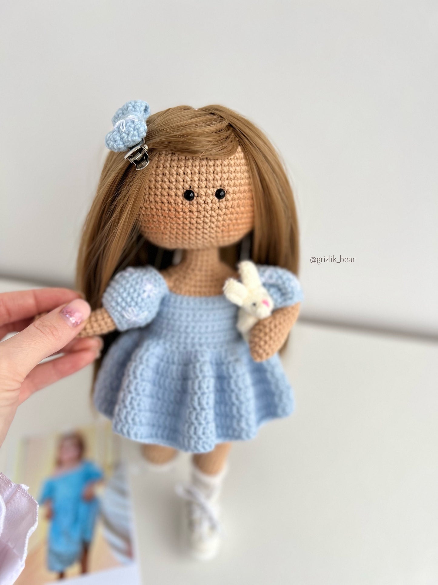Crochet portrait doll amigurumi, handmade custom doll from photo, mom Christmas gift, unique personalized doll, aunt holiday gift
