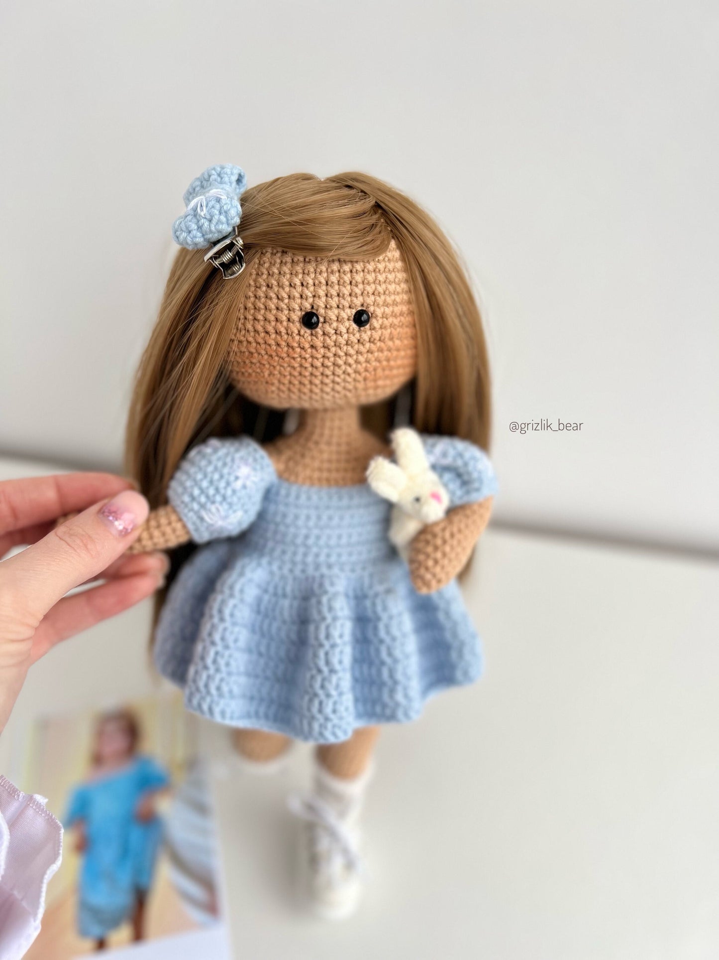 Crochet amigurumi doll, custom doll from photo, handmade plush doll, girl nursery decor, organic personalized dall, daughter gift idea