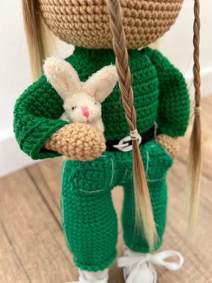 Customized crochet portrait doll, plush doll from photo, personalized organic baby toys, boho nursery decor, grandparents gift ideas