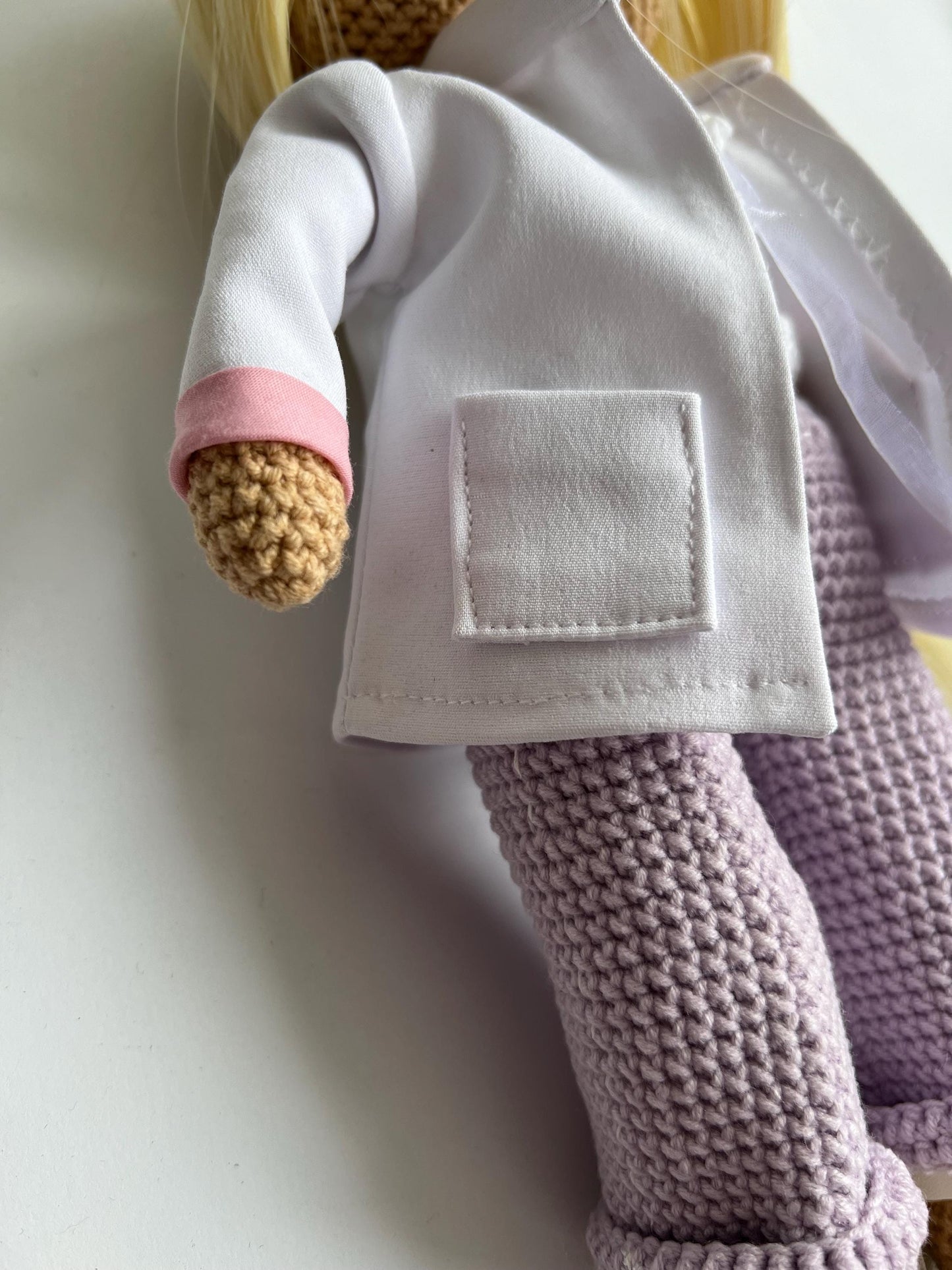Custom crochet portrait doll from photo, medical student gift, niece Christmas gift, unique personalized doll, future doctor gift idea