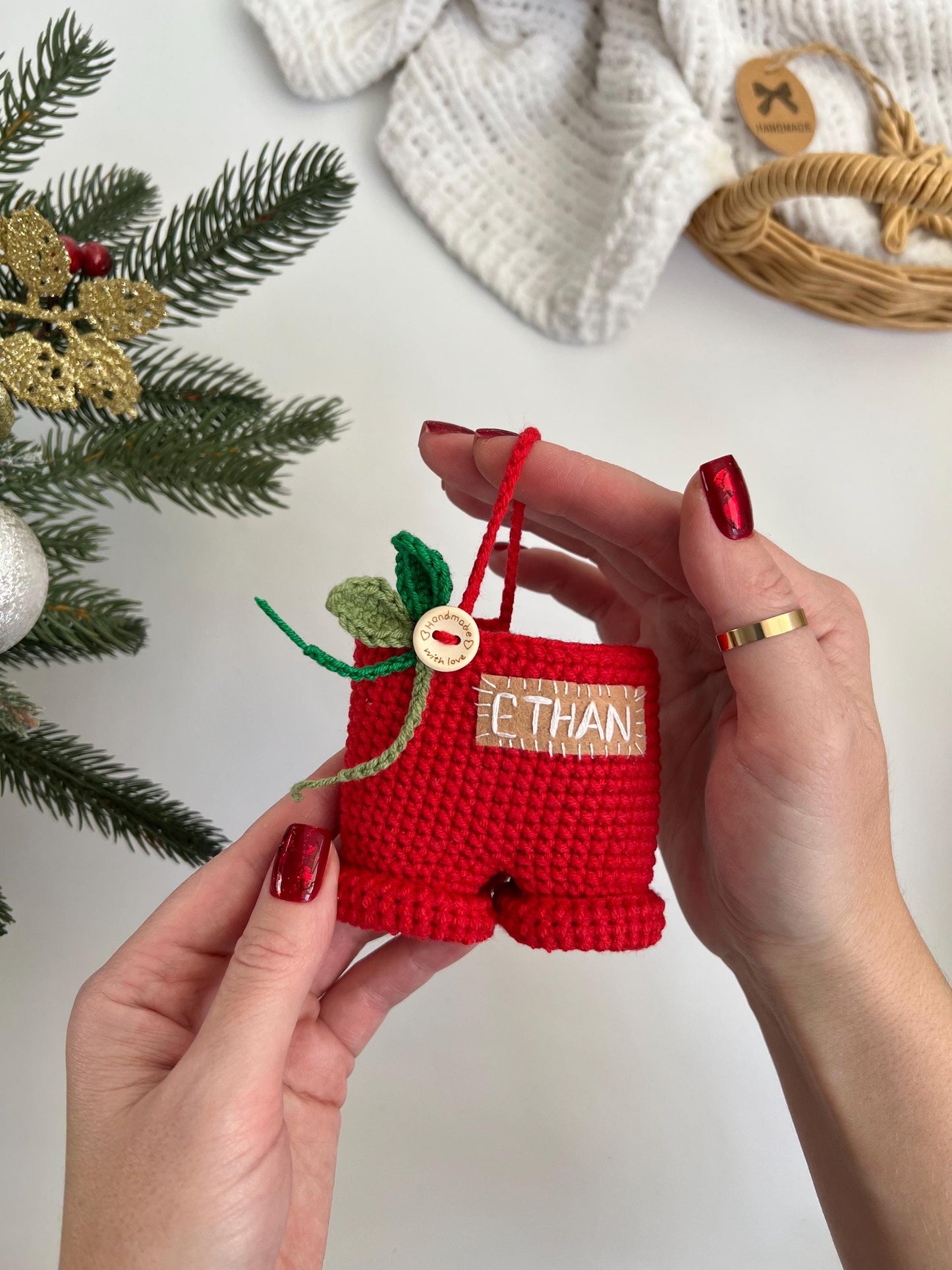 Baby Christmas crochet deer, forest reindeer amigurumi, handmade Christmas moose, new year son gift, nephew Christmas gift