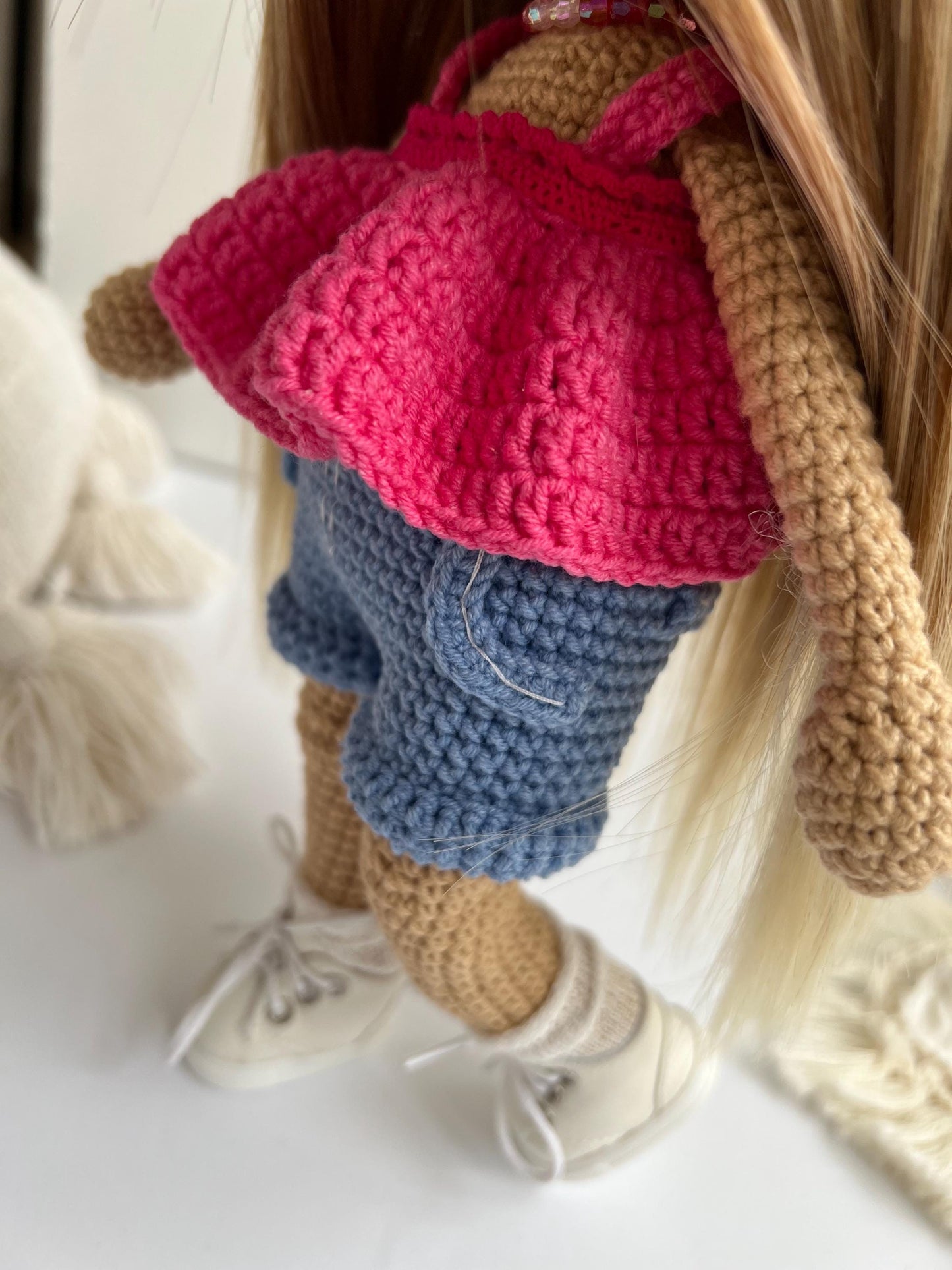 Personalized crochet doll from photo, cute plush baby doll, organic amigurumi toys, handmade girl nursery decor, little sister gift ideas