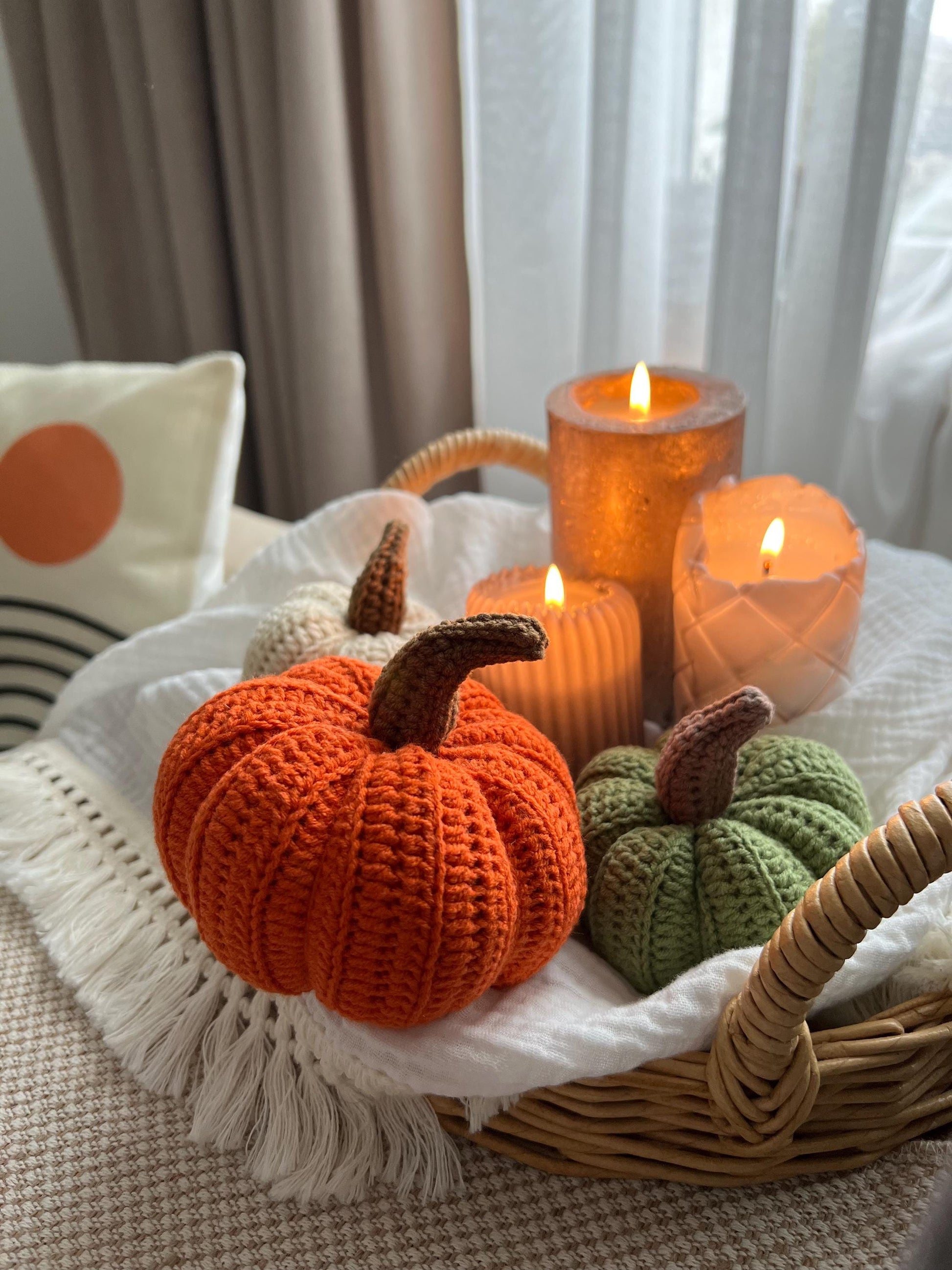 Halloween pumpkin home decor, crochet pumpkin amigurumi, handmade autumn pumpkin, boho nursery decor, Thanksgiving gift