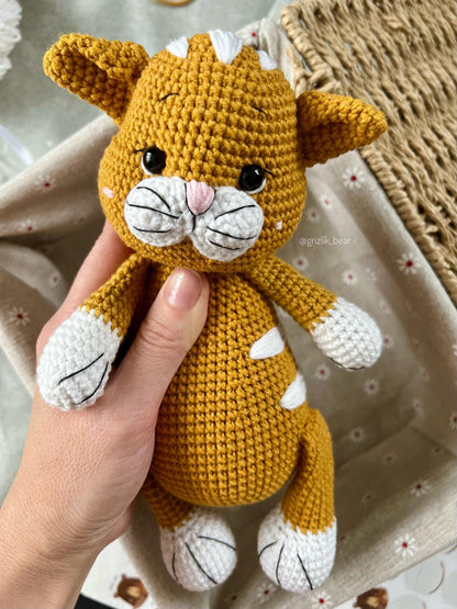 Custom crochet chubby tuxedo cat amigurumi, first Christmas gift, handmade organic toys, kitty soft stuffed animal, cat lover gift