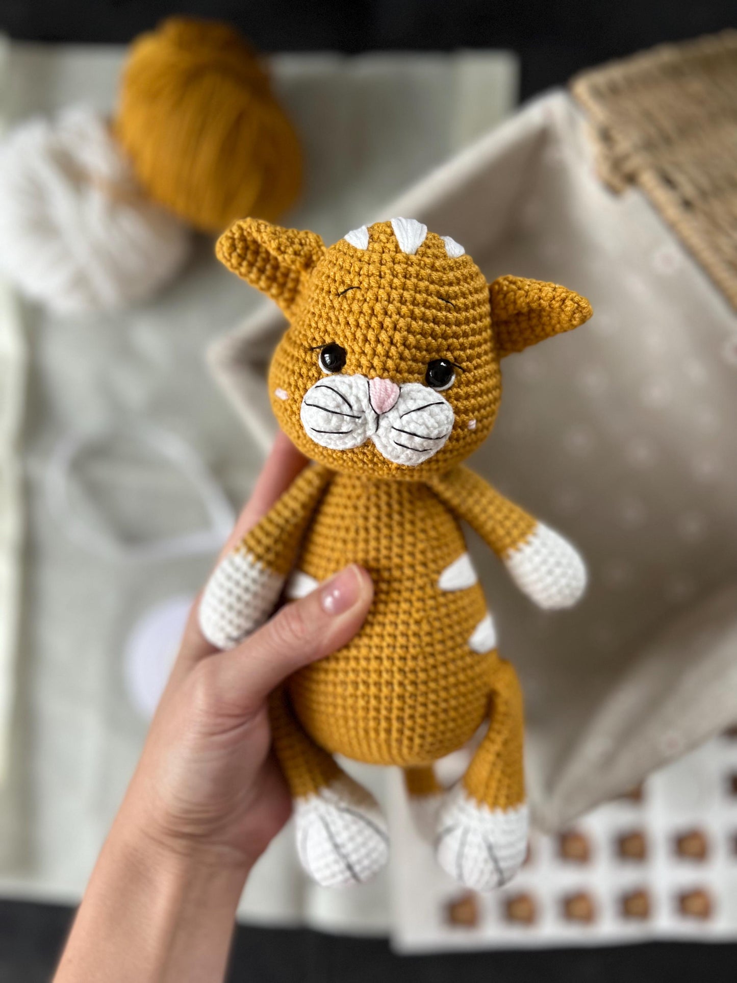 Custom crochet chubby tuxedo cat amigurumi, first Christmas gift, handmade organic toys, kitty soft stuffed animal, cat lover gift