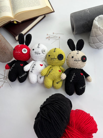 Gothic crochet voodoo dolls amigurumi, black friday sale, spooky season crochet toy, nephew Halloween 2025 gift, gothic home decor
