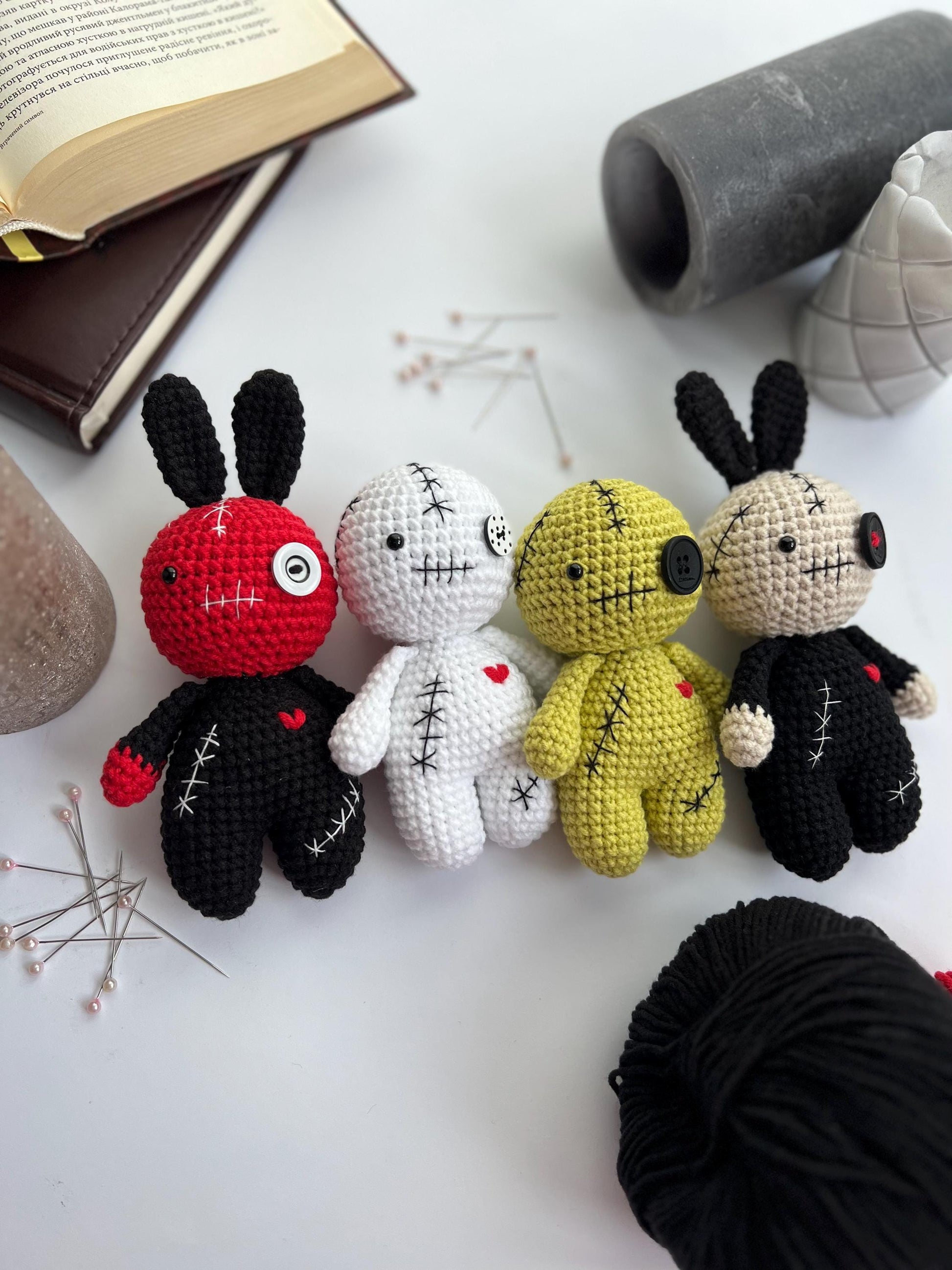 Creepy crochet voodoo doll, black friday sale, horror Halloween crochet toy, handmade gothic home decor, best friend Halloween gift