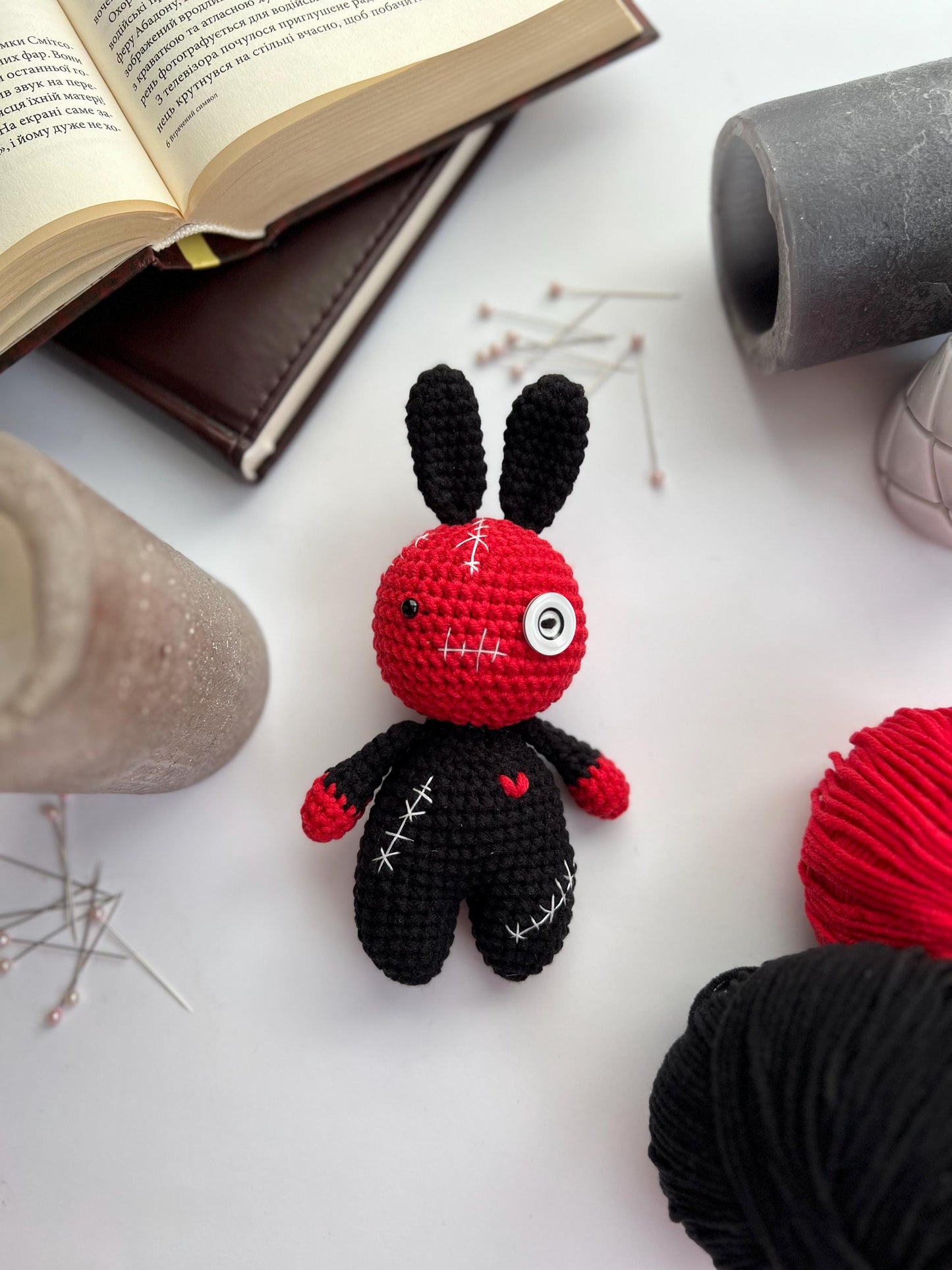 Crochet voodoo amigurumi doll, unique gothic home decor, twins Halloween 2025 gift, black Friday sale, siblings gift idea