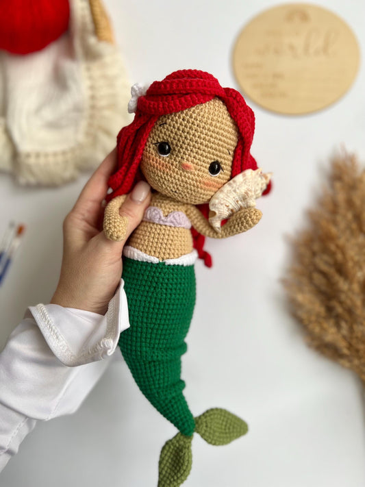 Mermaid Doll: Handmade Crochet Doll, Soft Amigurumi Plush, Crochet Mermaid