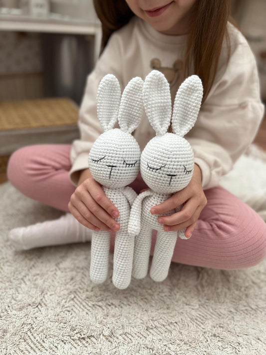 Crochet Bunny Toy: Handmade Cotton Amigurumi, Newborn Gift