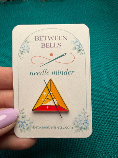 Triangle Gem Needle Minder | Handmade Enamel Magnetic Needle Holder