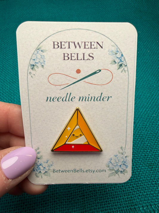 Triangle Gem Needle Minder | Handmade Enamel Magnetic Needle Holder