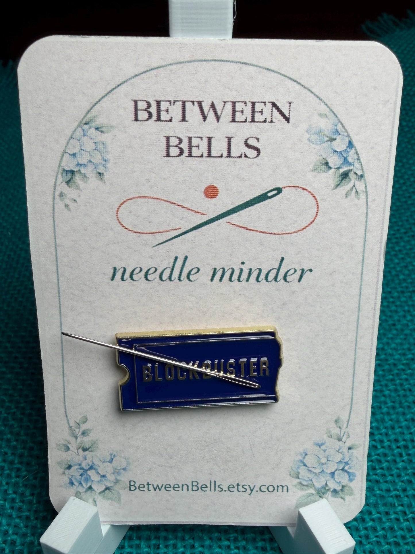 Movie Store Ticket Needle Minder for Needlepoint, Cross Stitch, Embroidery and Sewing