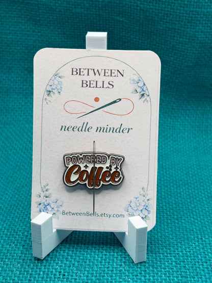 Powered by Coffee Needle Minder for Needlepoint, Cross Stitch, and Embroidery