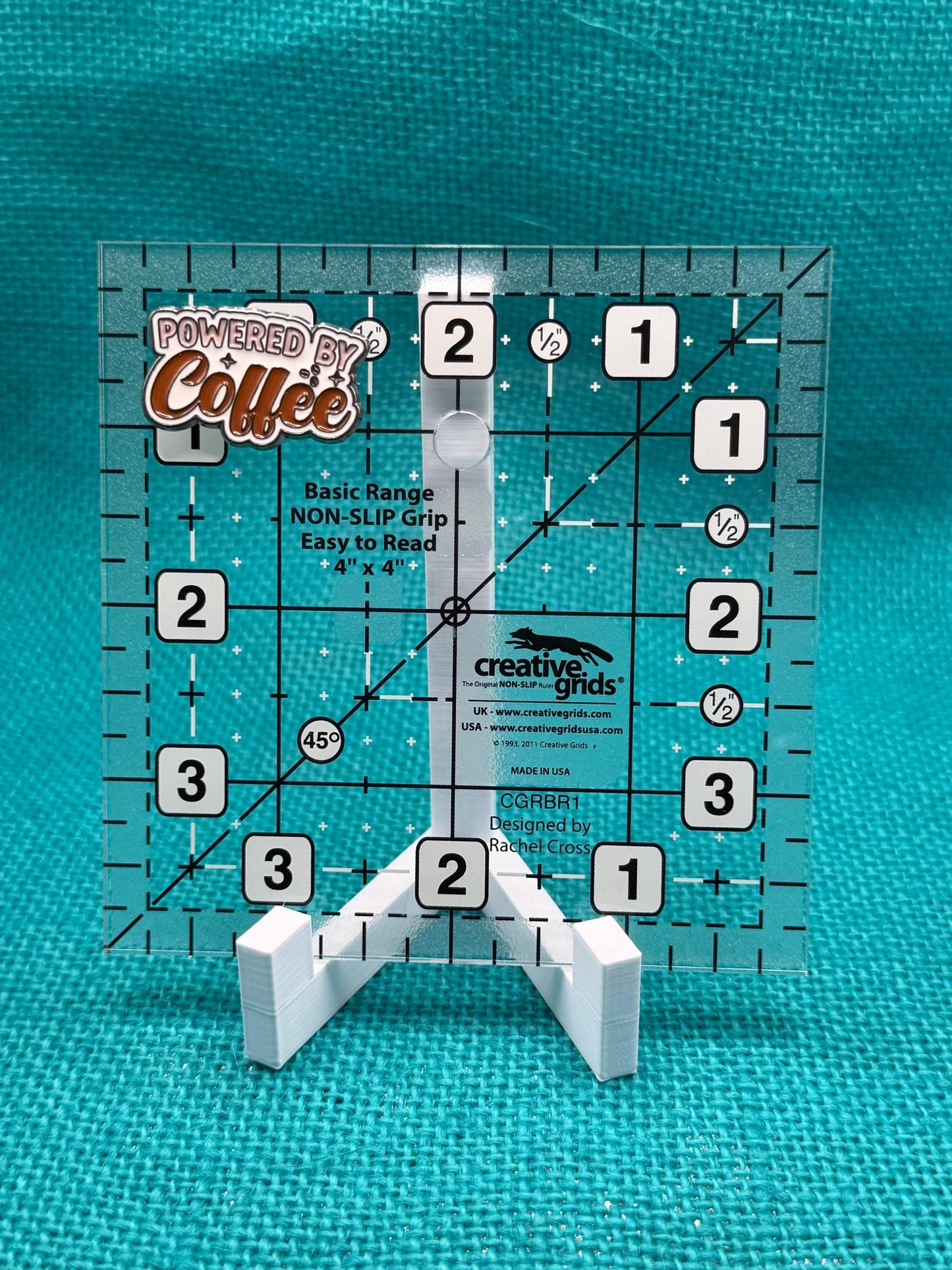 Powered by Coffee Needle Minder for Needlepoint, Cross Stitch, and Embroidery