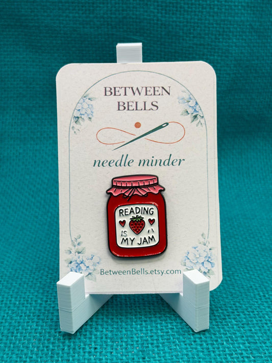 Reading Is My Jam Needle Minder for Needlepoint, Cross Stitch, Embroidery and Sewing