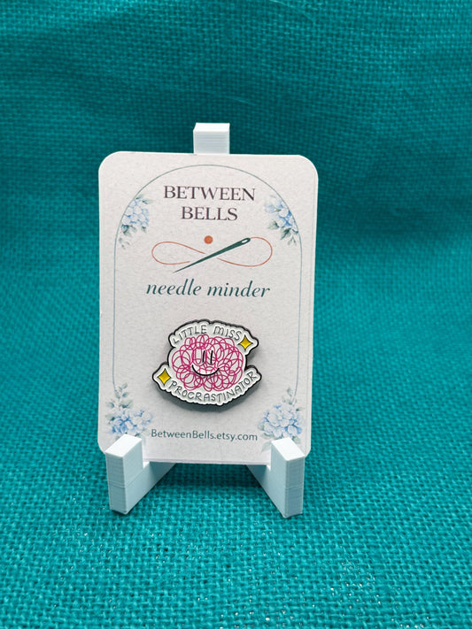 Little Miss Procrastinator Needle Minder for Needlepoint, Cross Stitch, and Embroidery