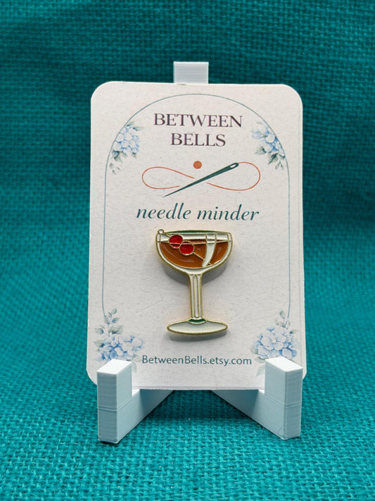 Cherry Cocktail Needle Minder | Vintage Drink Magnet | Bar Cart Aesthetic | Classic Cocktail Design | Cross Stitch Needle Holder