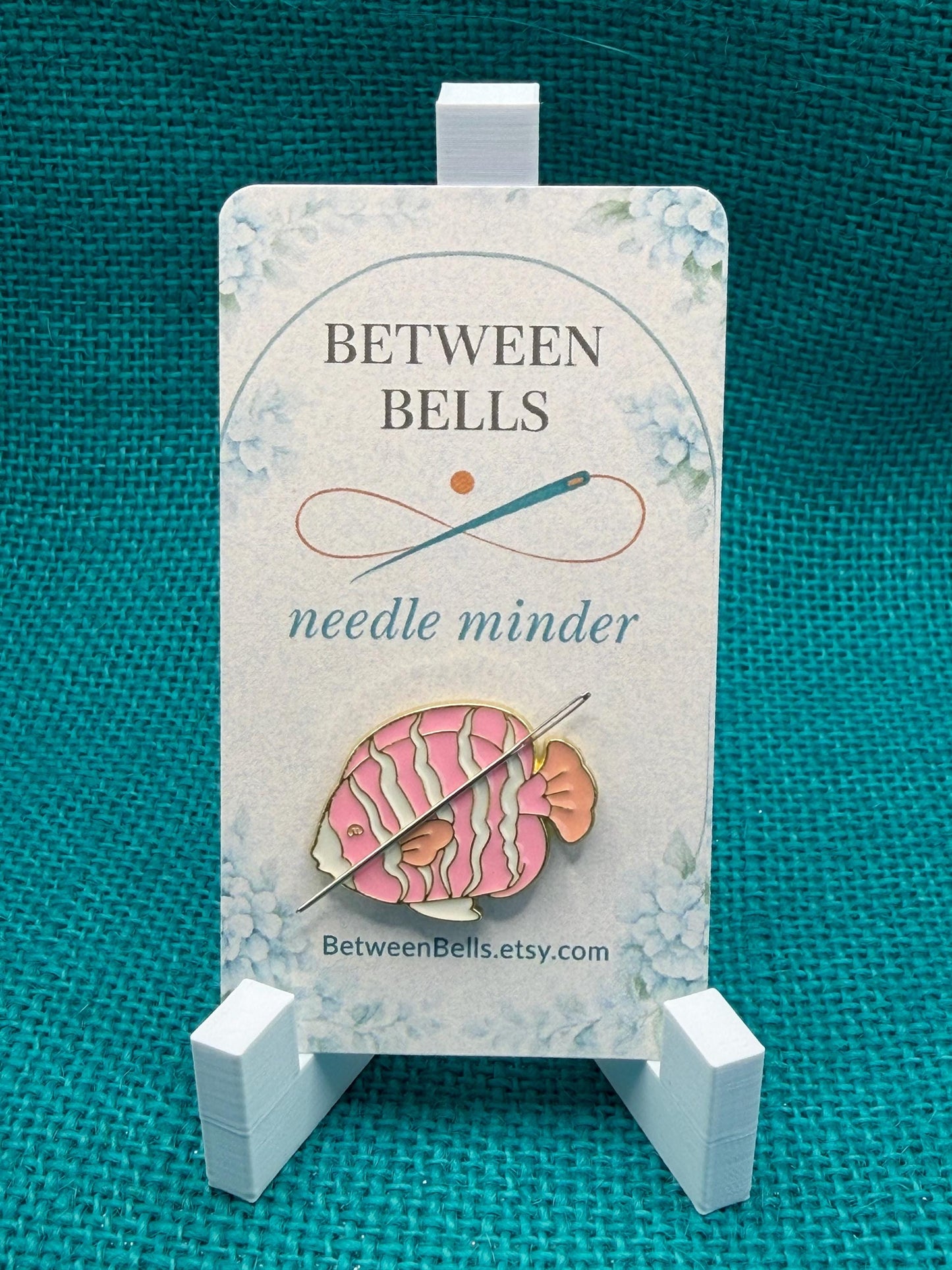 Pink Tropical Fish Needle Minder | Cute Ocean Magnet | Beach Aesthetic | Soft Girly Stitching Accessory | Cross Stitch Needle Holder