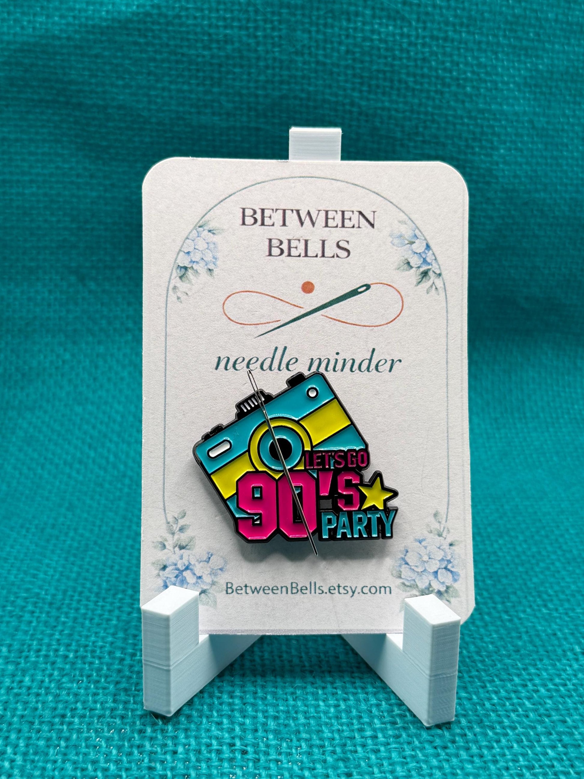 90s Party Needle Minder | Retro Camera Magnet | Nostalgia Aesthetic | Throwback Music Design | Cross Stitch Needle Holder