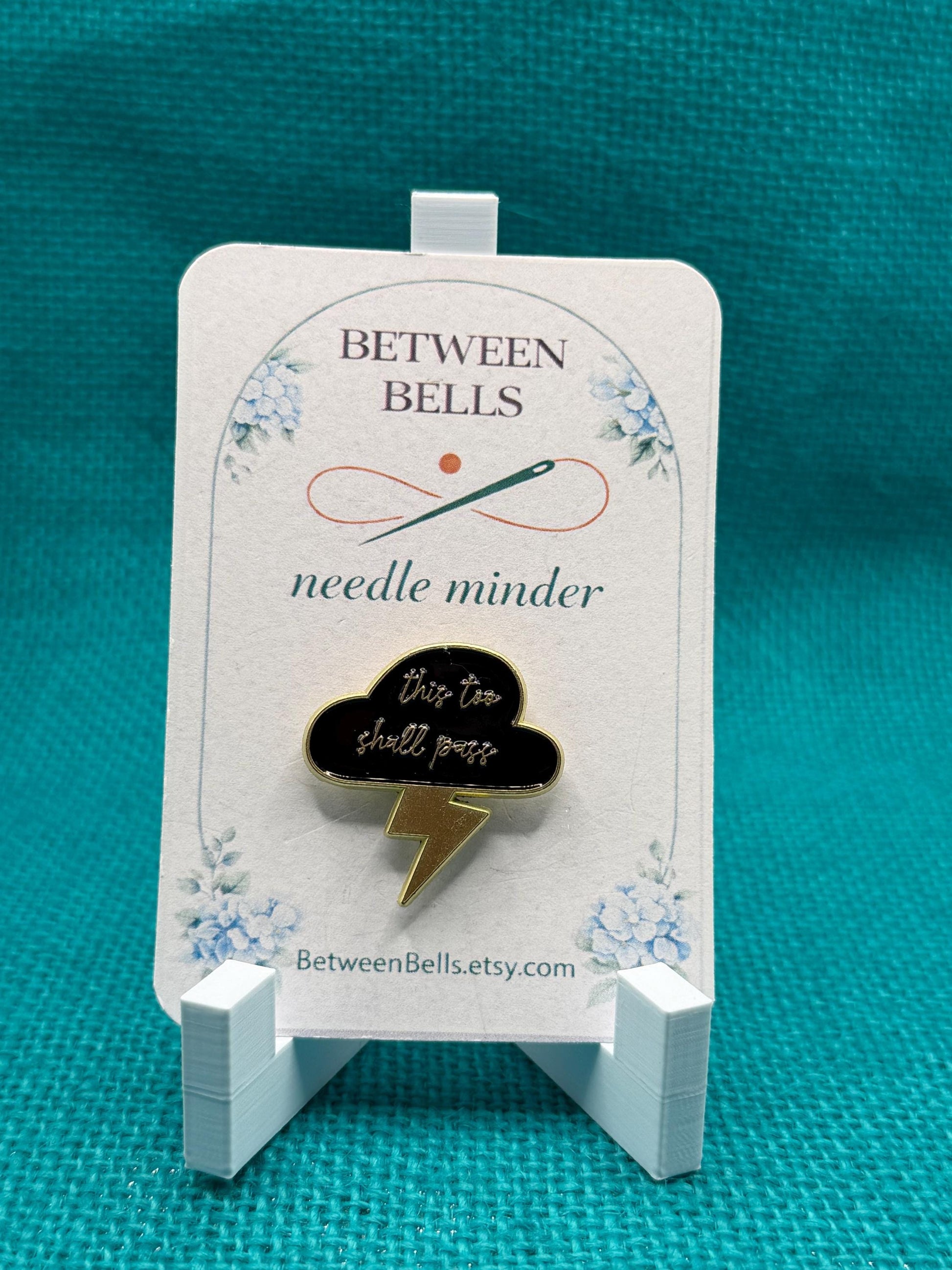This Too Shall Pass Needle Minder | Inspirational Quote Magnet | Encouragement Gift | Minimalist Storm Cloud Design |