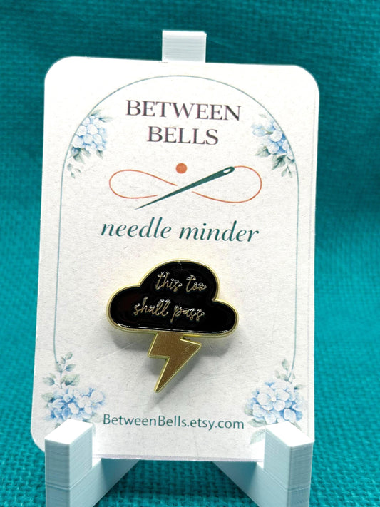 This Too Shall Pass Needle Minder | Inspirational Quote Magnet | Encouragement Gift | Minimalist Storm Cloud Design |