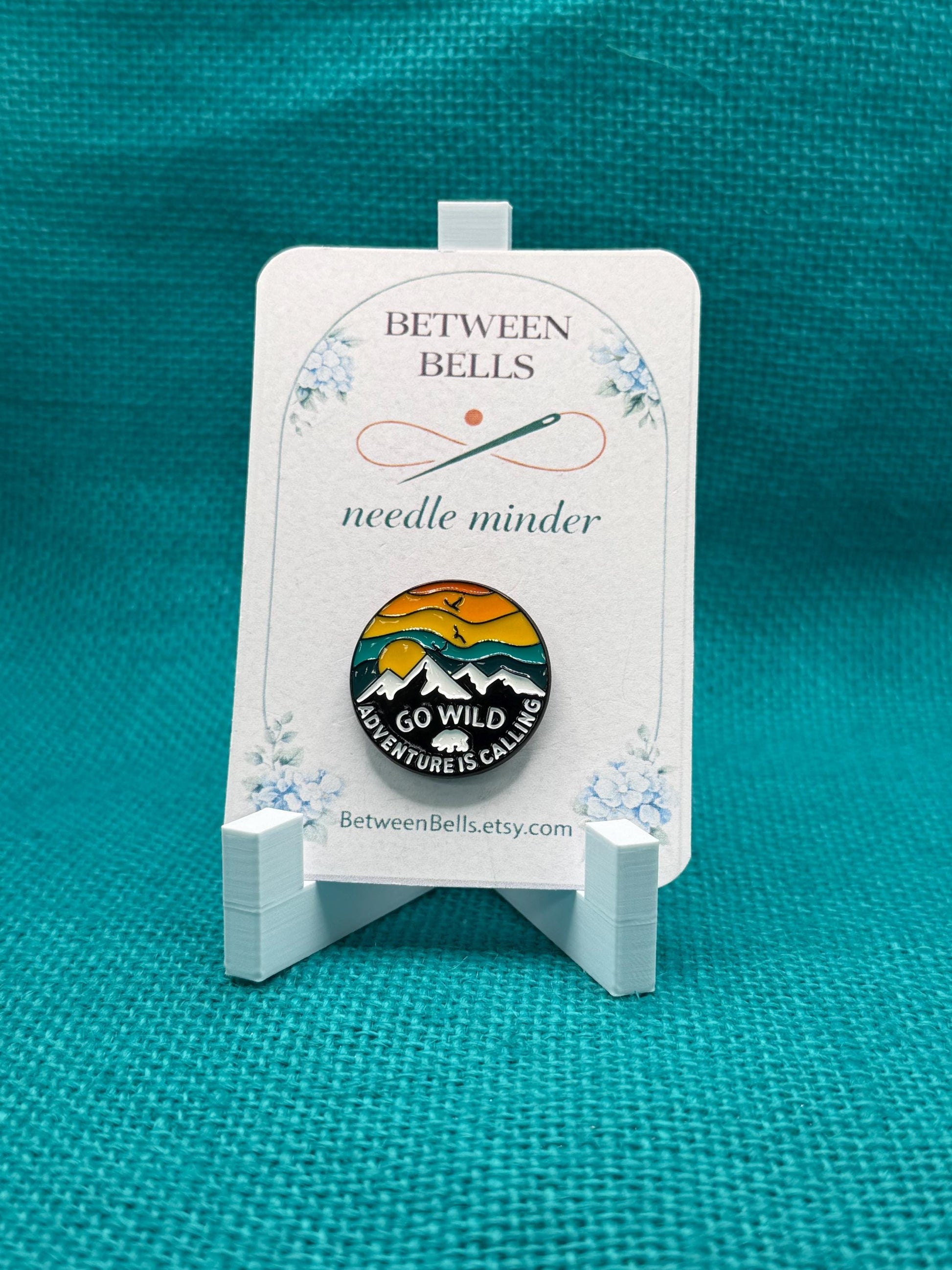 Go Wild Adventure Needle Minder | Mountain Nature Magnet | Outdoor Aesthetic | Hiking & Travel Gift | Cross Stitch Needle Holder