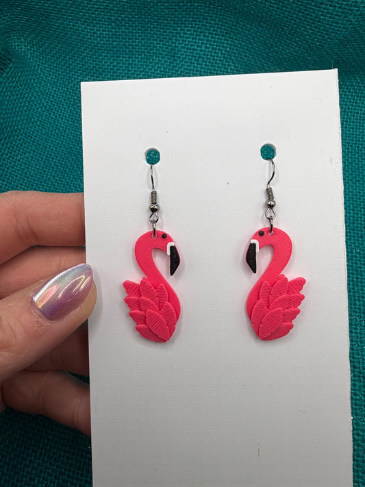 Flamingo Statement Earrings | Lightweight 3D Printed Summer Earrings