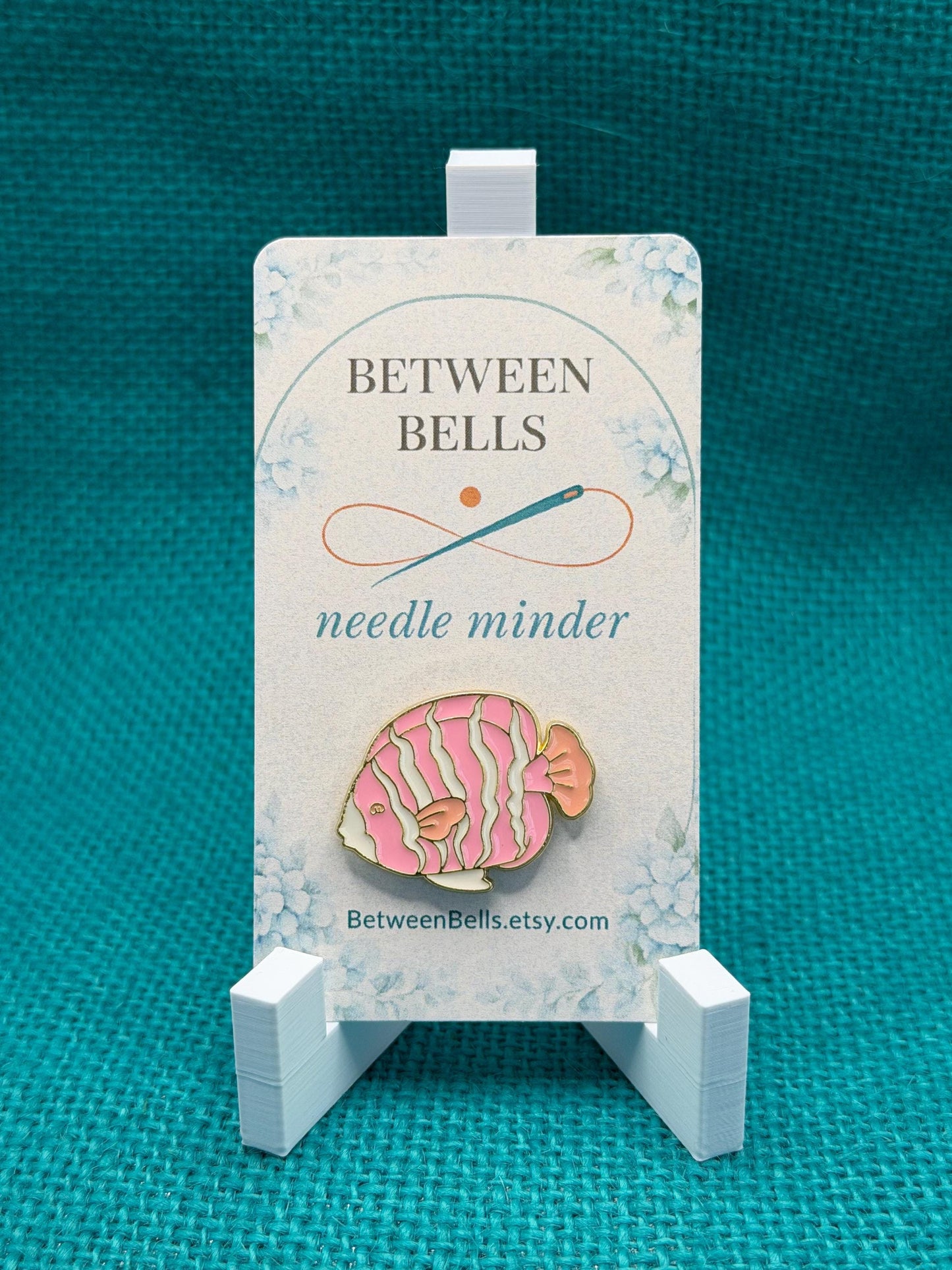 Pink Tropical Fish Needle Minder | Cute Ocean Magnet | Beach Aesthetic | Soft Girly Stitching Accessory | Cross Stitch Needle Holder