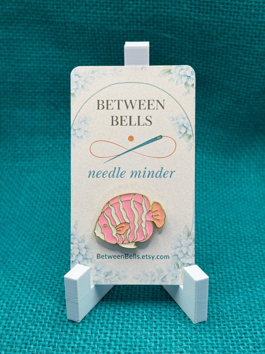 Pink Tropical Fish Needle Minder | Cute Ocean Magnet | Beach Aesthetic | Soft Girly Stitching Accessory | Cross Stitch Needle Holder