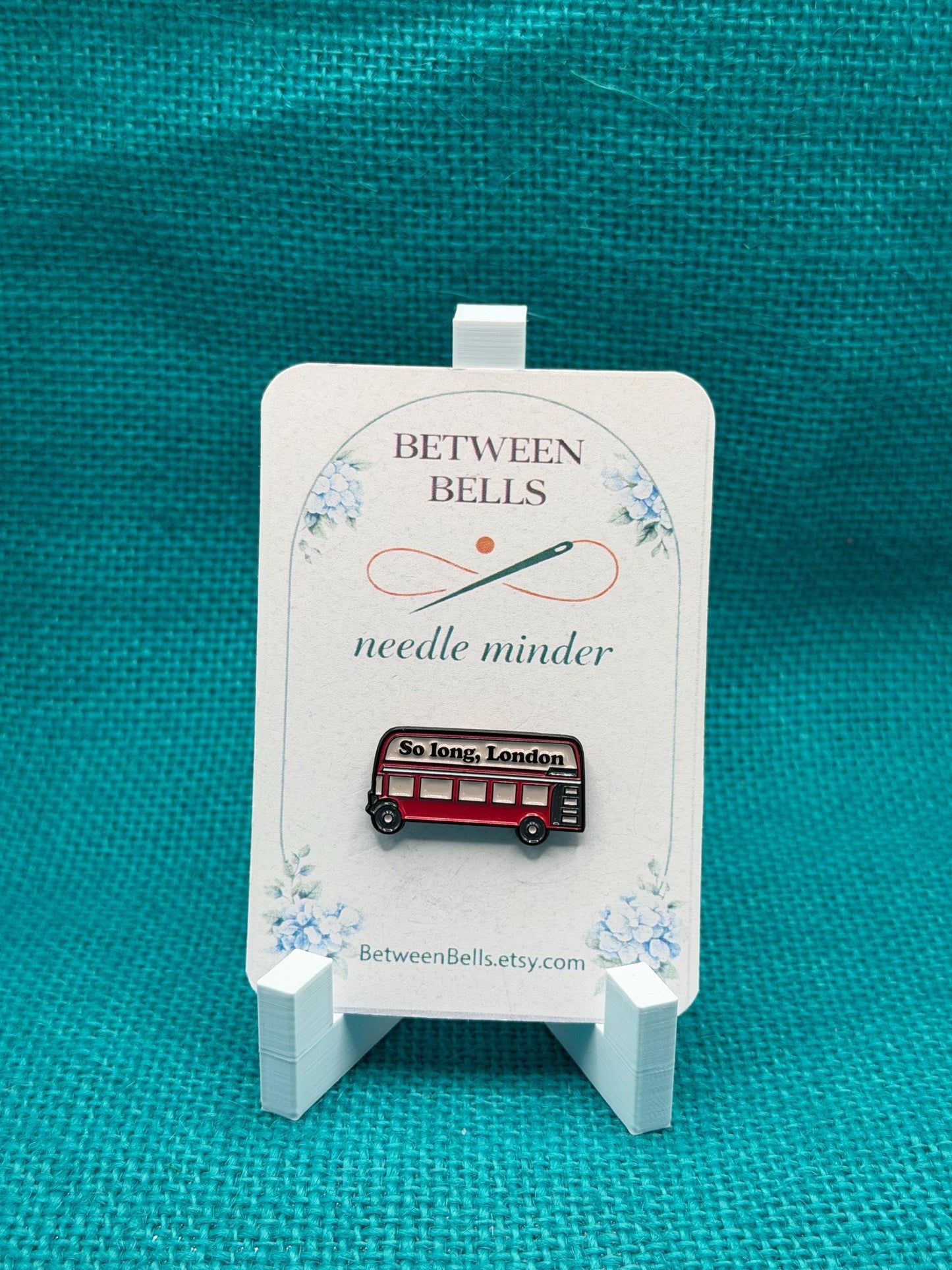 So Long London Bus Needle Minder | Retro Travel Magnet | Cozy Bookish Aesthetic | Cross Stitch Needle Holder
