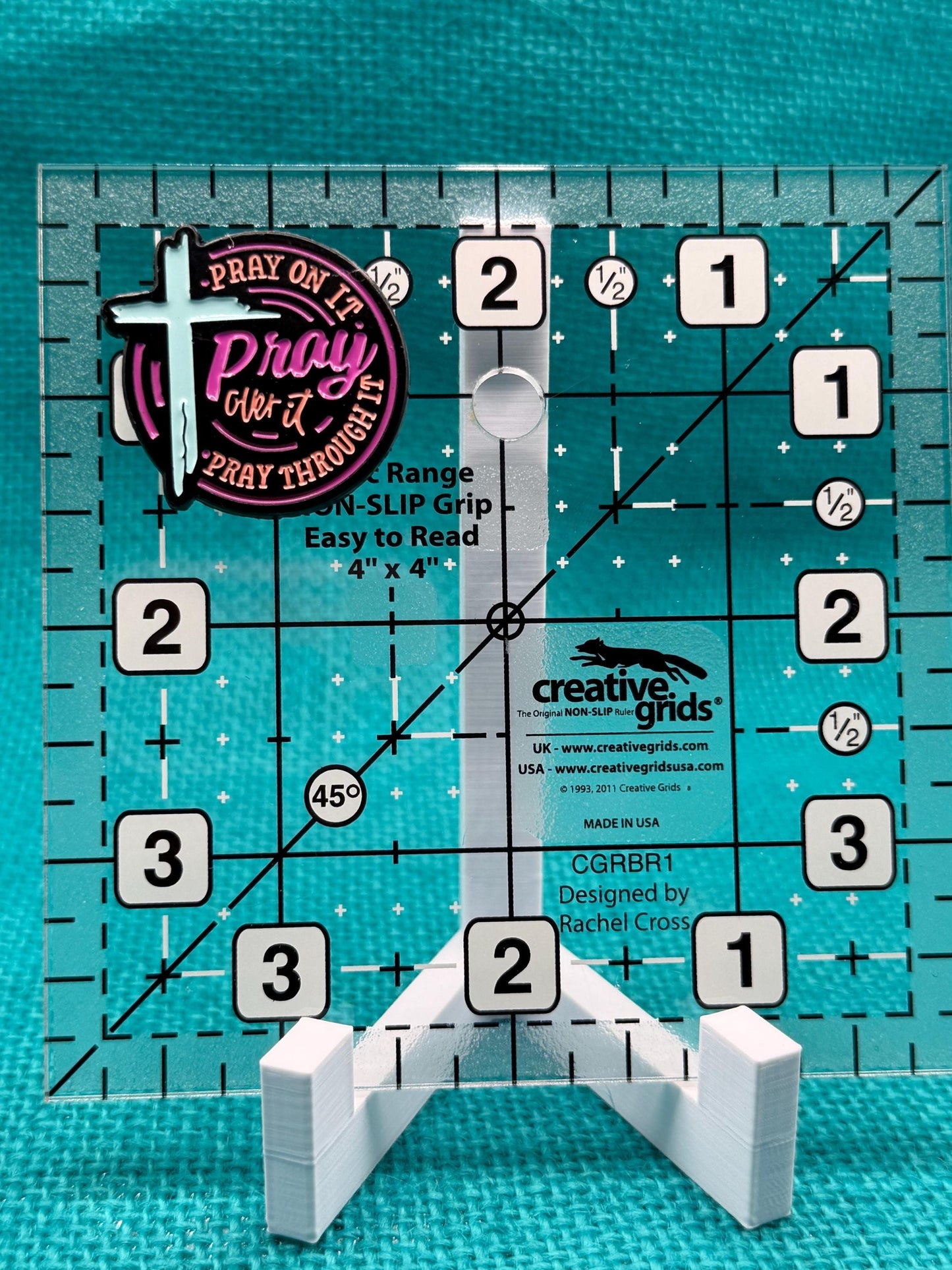Pray Over It Needle Minder | Christian Faith Magnet | Inspirational Religious Gift | Cross Design | Cross Stitch Needle Holder