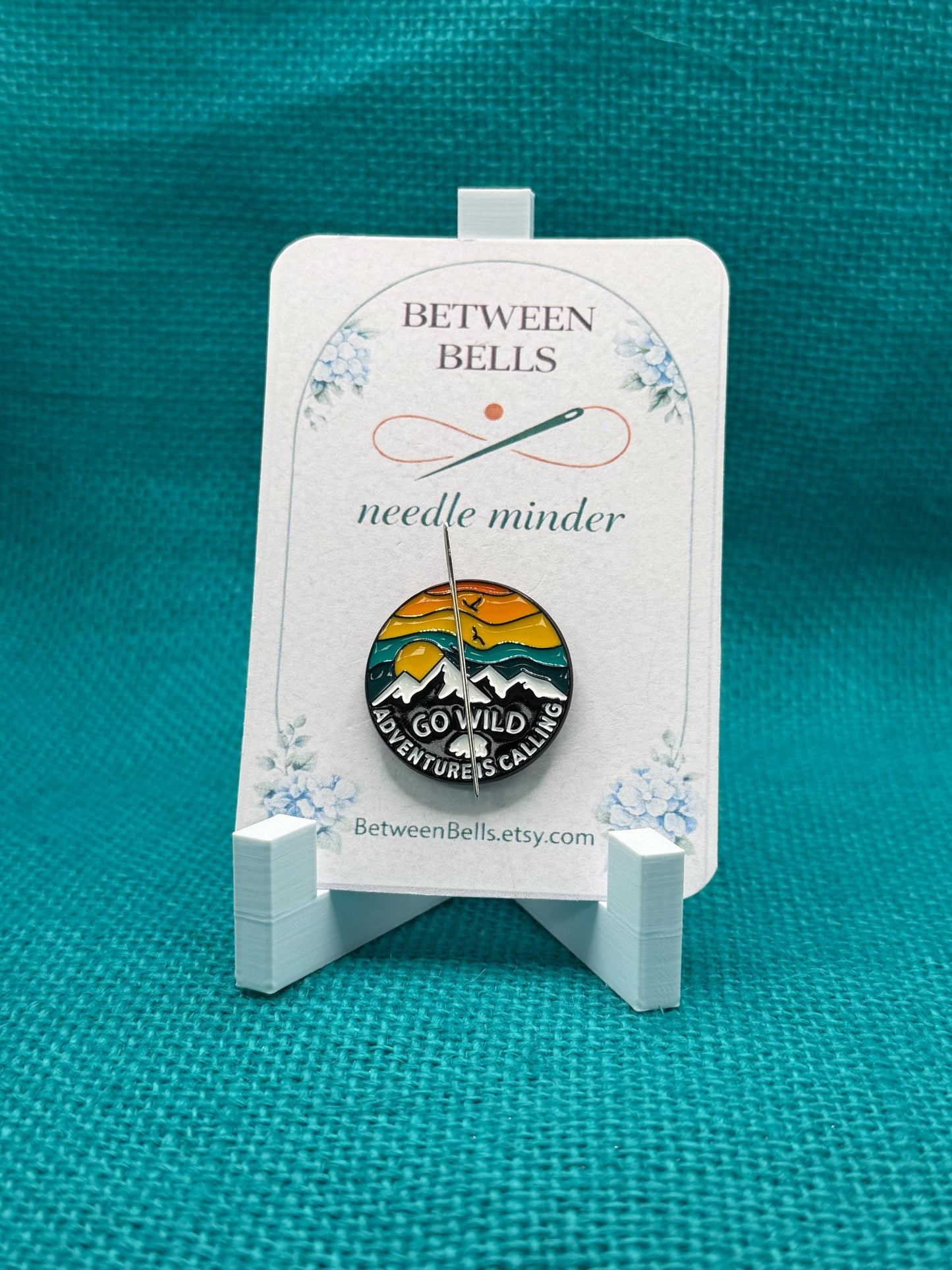 Go Wild Adventure Needle Minder | Mountain Nature Magnet | Outdoor Aesthetic | Hiking & Travel Gift | Cross Stitch Needle Holder