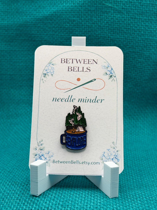 Explore Camp Mug Needle Minder | Camping Adventure Magnet | Nature Lover Gift | Cozy Outdoor Design | Cross Stitch Needle Holder