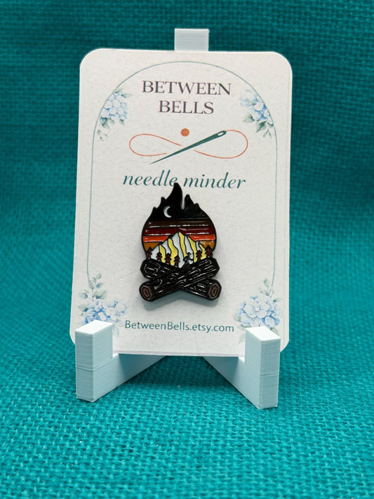 Campfire Mountains Needle Minder | Cozy Nature Magnet | Outdoor Adventure Design | Rustic Camping Aesthetic | Cross Stitch Needle Holder