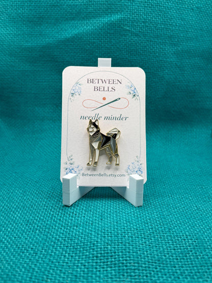 Geometric Dog Needle Minder | Modern Polygon Pet Magnet | Minimalist Animal Design | Dog Lover Gift | Cross Stitch Needle Holder