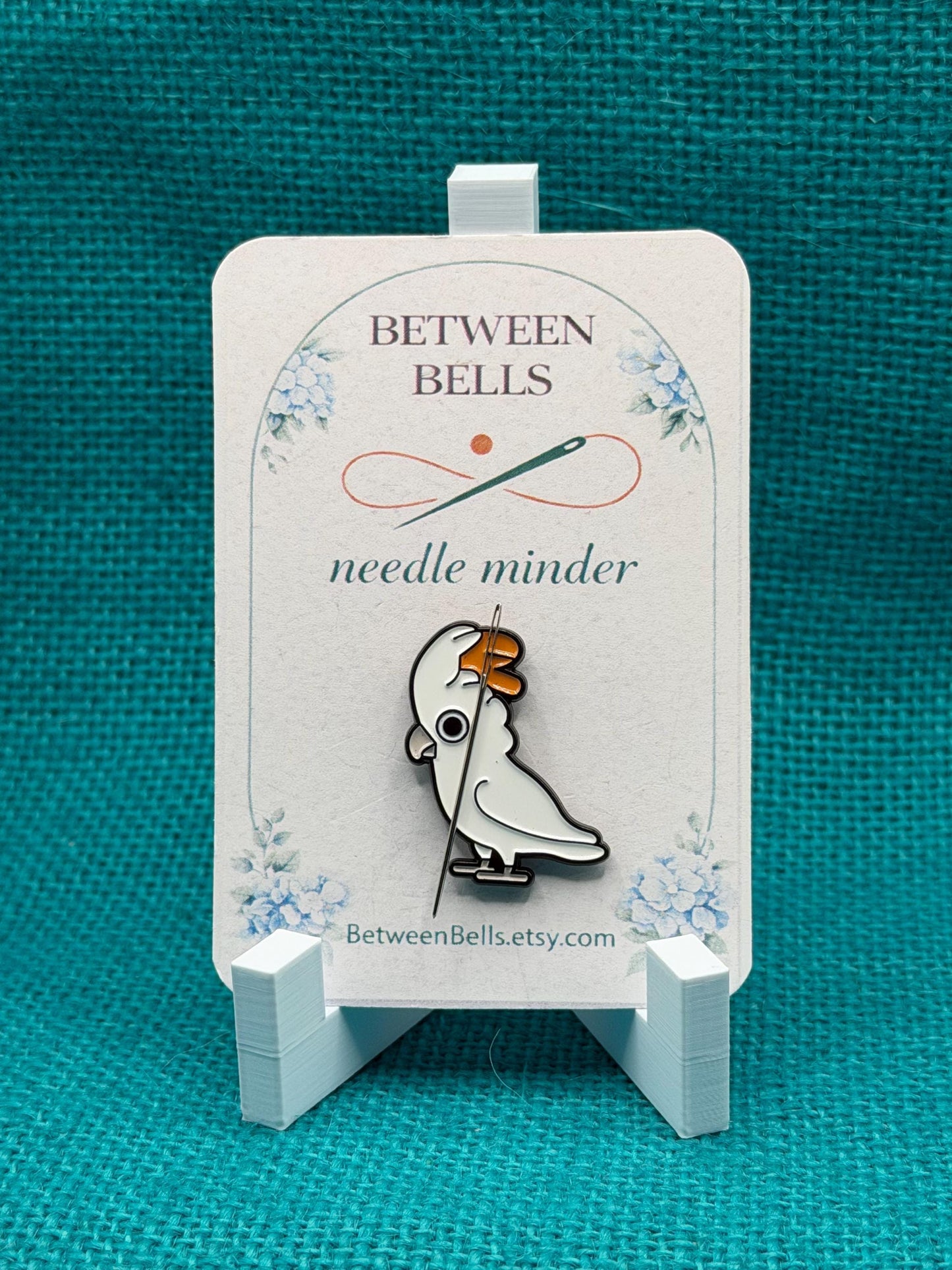Cockatoo Needle Minder | White Parrot Magnet | Tropical Bird Lover Gift | Cross Stitch Needle Holder