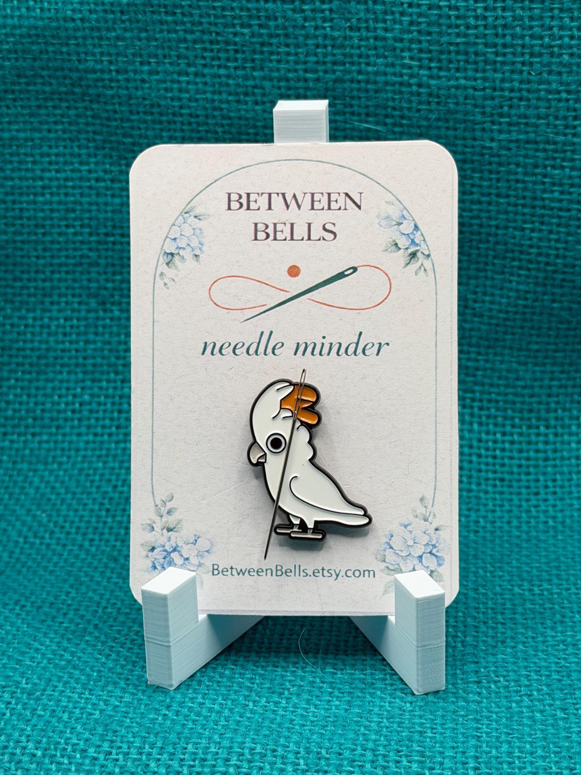 Cockatoo Needle Minder | White Parrot Magnet | Tropical Bird Lover Gift | Cross Stitch Needle Holder