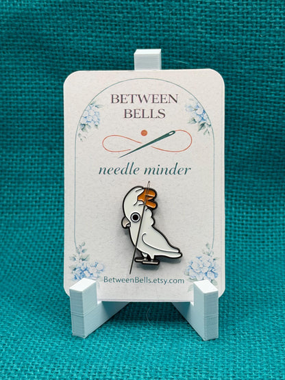 Cockatoo Needle Minder | White Parrot Magnet | Tropical Bird Lover Gift | Cross Stitch Needle Holder