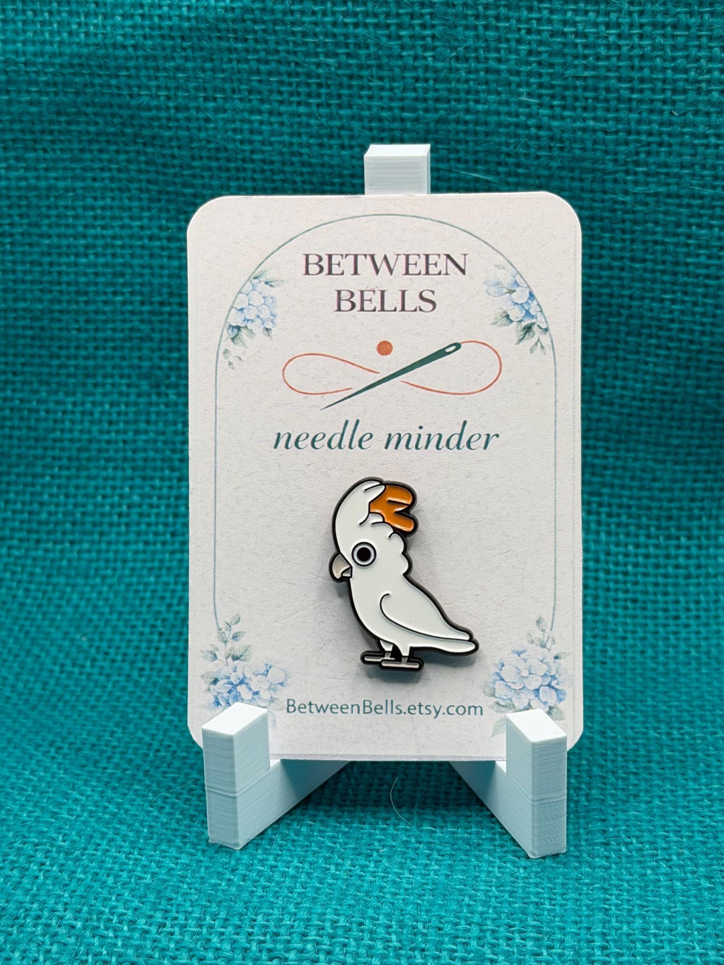 Cockatoo Needle Minder | White Parrot Magnet | Tropical Bird Lover Gift | Cross Stitch Needle Holder