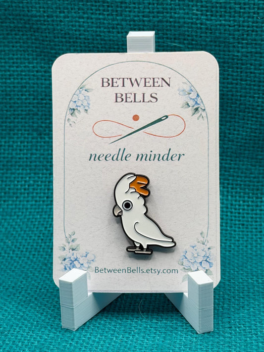 Cockatoo Needle Minder | White Parrot Magnet | Tropical Bird Lover Gift | Cross Stitch Needle Holder