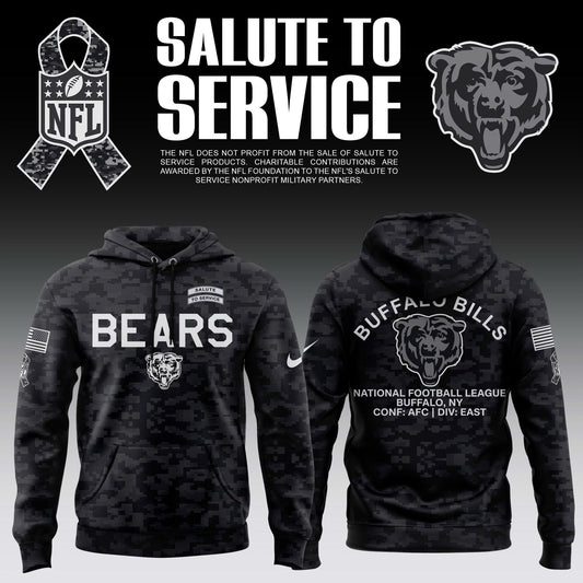 Unisex Chicago Bears 2026 Salute to Service Camo Hoodie